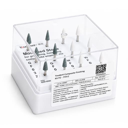 Youdent Complete Composite Contouring & Finishing Kit FG - TF012 | Assorted Green & White (Pack of 12)