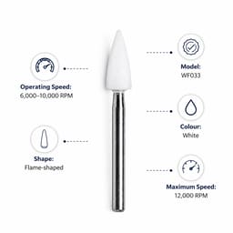 Youdent Composite Interproximal & Groove Finishing Kit FG - WF033 | White Flame Shaped (Pack of 12) - 3