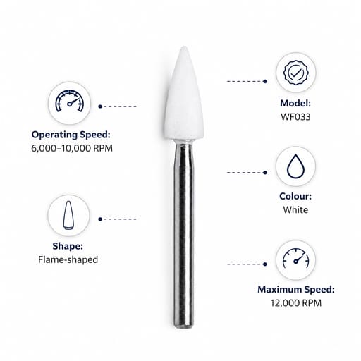Youdent Composite Interproximal & Groove Finishing Kit FG - WF033 | White Flame Shaped (Pack of 12)