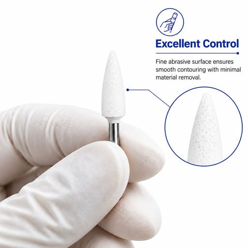 Youdent Composite Interproximal & Groove Finishing Kit RA - WR033 | White Flame Shaped (Pack of 12)