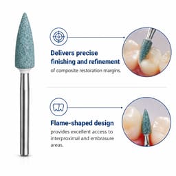 Youdent Composite Interproximal & Margin Refinement Kit FG - GF032 | Green Flame Shaped (Pack of 12) - 3