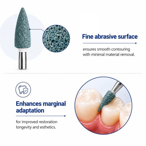 Youdent Composite Interproximal & Margin Refinement Kit FG - GF032 | Green Flame Shaped (Pack of 12)