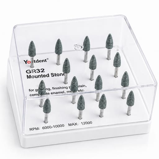 Youdent Composite Interproximal & Margin Refinement Kit RA - GR032 | Green Flame Shaped (Pack of 12)