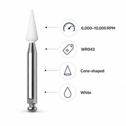 Youdent Composite Surface Finishing & Smoothing Kit RA - WR043 | White Cone Shaped (Pack of 12) - 5