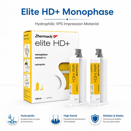 Zhermack Elite HD+ Monophase Hydrophilic Silicone Impression Material (C202020)