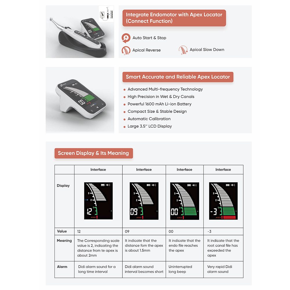 Eighteeth Medical E-Connect Endomotor with E-Pex Apex Locator Combo