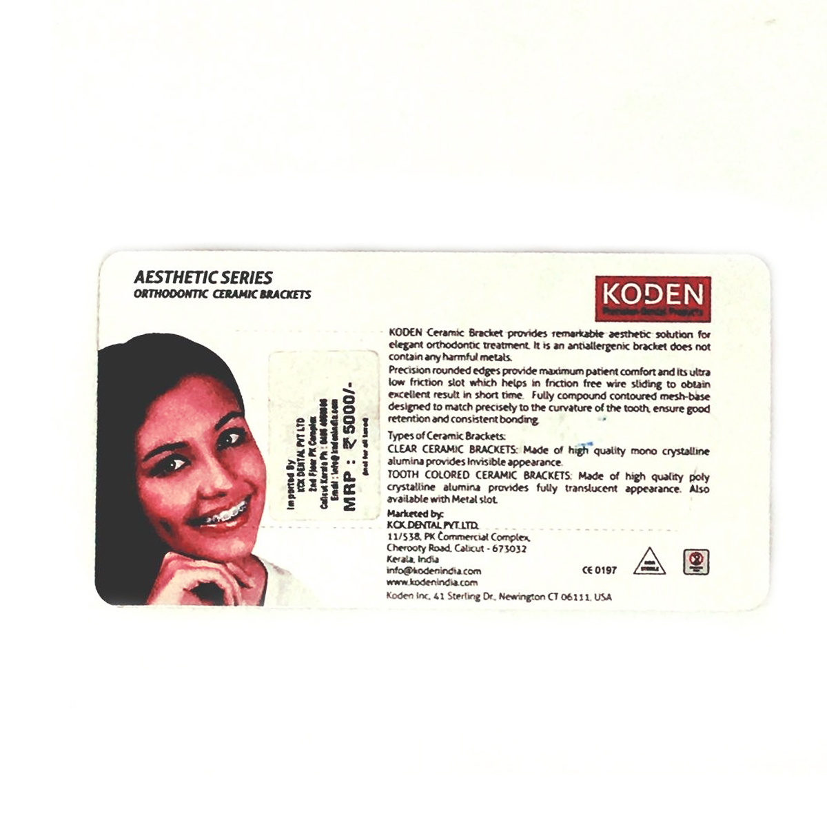 Koden Ceramic MBT Metal Slot Bracket Kits 