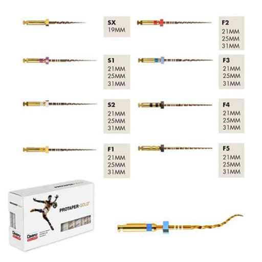 Dentsply Protaper Gold Rotary Files 31mm (Pack of 6)
