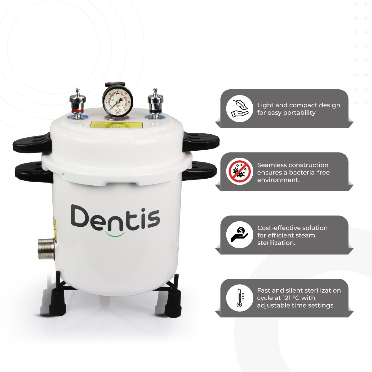 Dentis Insta-Clave Autoclave with Timer And Drum - 14L 
