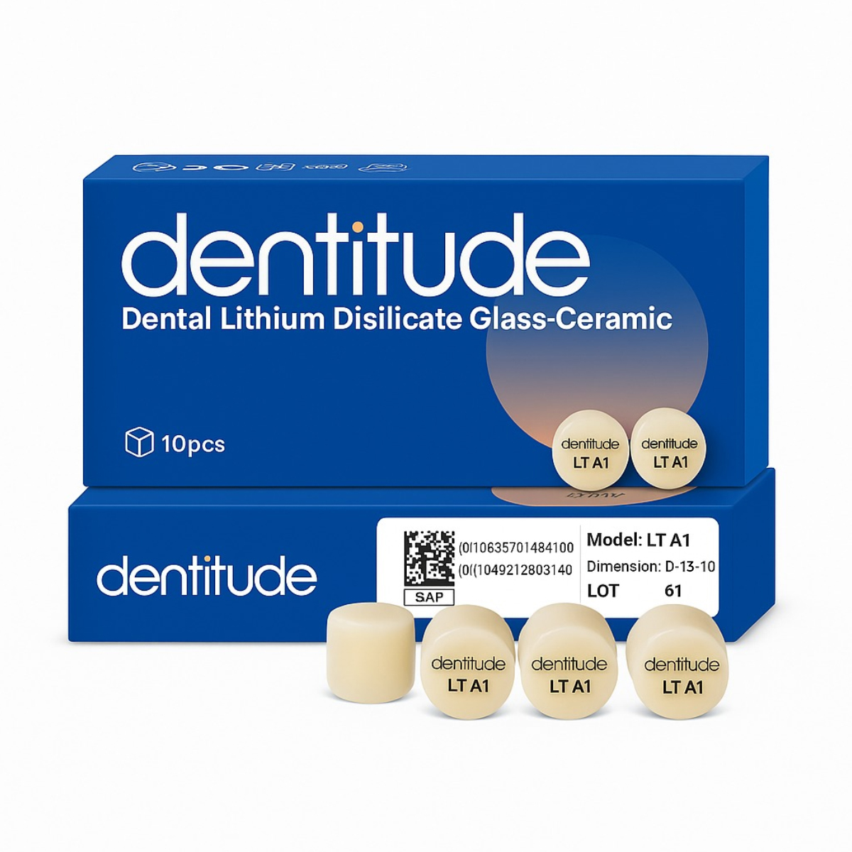 Dentitude Glass Ceramic Press Ingots (Pack of 10)