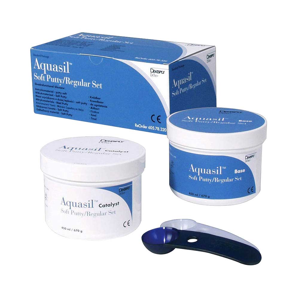 Dentsply Aquasil Soft Putty Regular Set 2x450ml + Aquasil Ultra XLV Cartridge set 4 x 50ml (Combo)