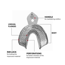 Waldent Dentulous Perforated Rim Lock Impression Trays K18/3 - 16