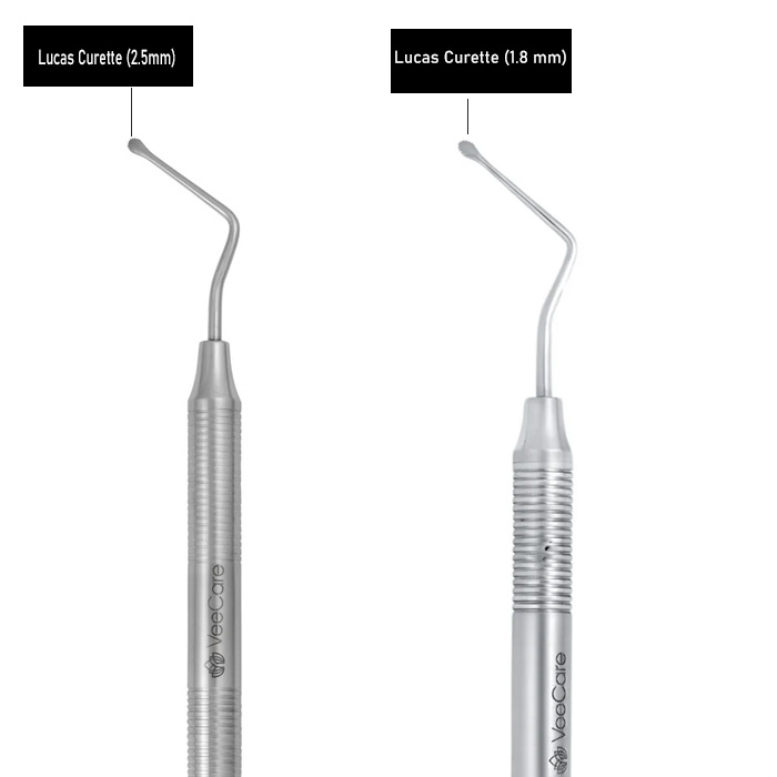 VeeCare MicroSerrated Lucas Curettes 