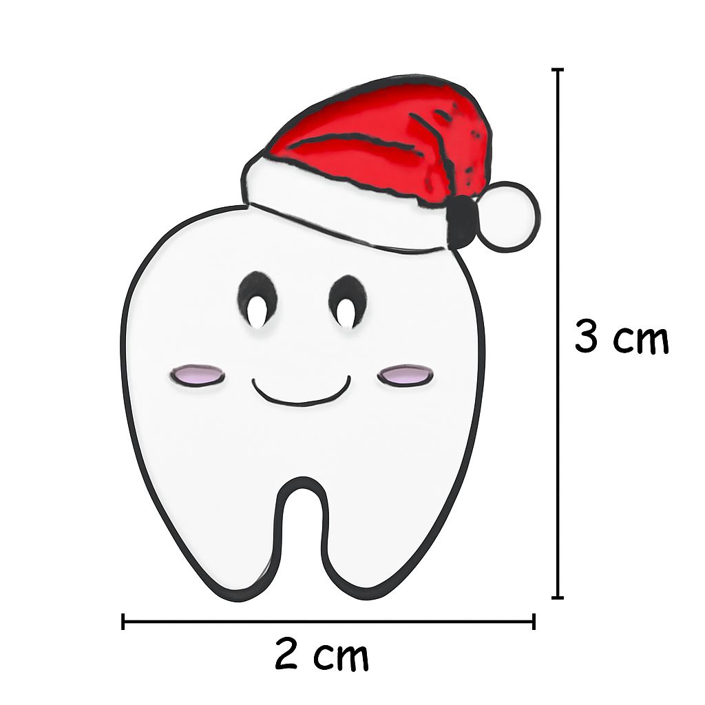 iDentical Tooth With Santa Hat Shape Brooch - Pack of 1 (ZYR-4062)