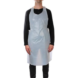 Disposable Plastic Apron - White (Pack of 100)