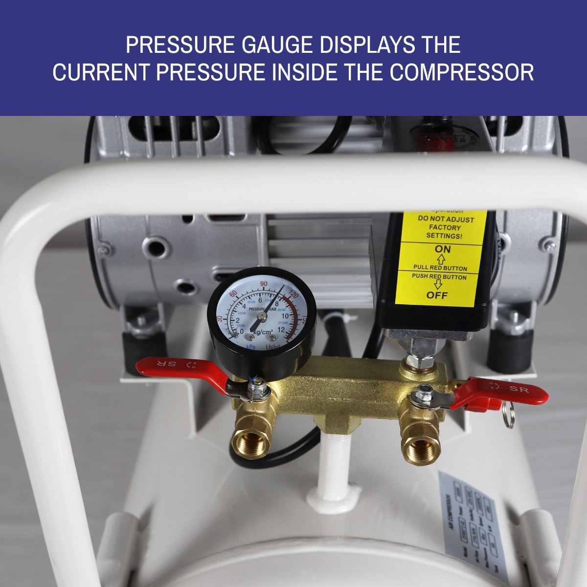 Waldent Double Head Dental Air Compressor Oil Free 2 Hp - Cylindrical Tank (WAC-200-DH-CT)