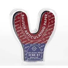 Bausch Articulating Paper Horseshoe Shape 150 Sheets Pre-Cut Blue/Red - BK 81