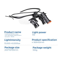 Endoking Dental Loupes with Adjustable Magnification (4x,5x,6x) - M008 - 12