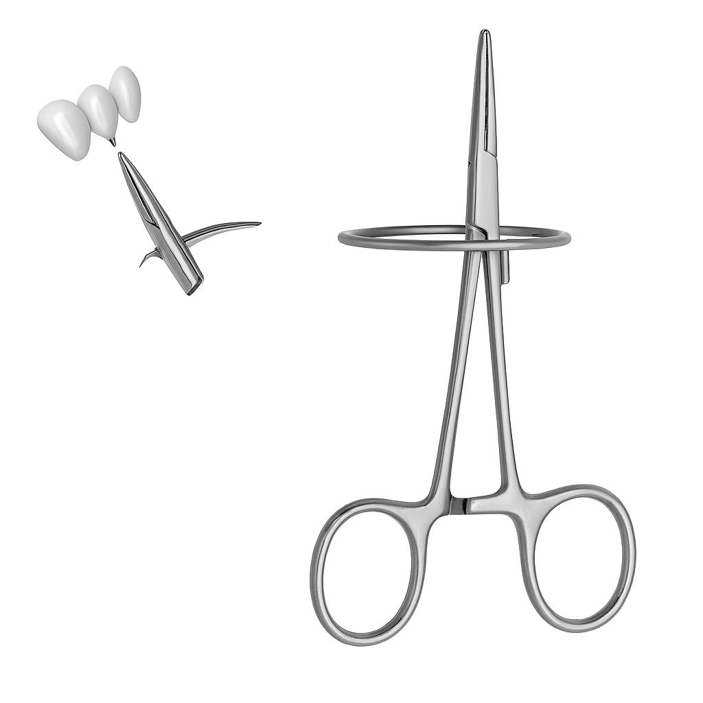 Waldent Crown & Bridge Holding Forceps With Rings - Curved (21/105)