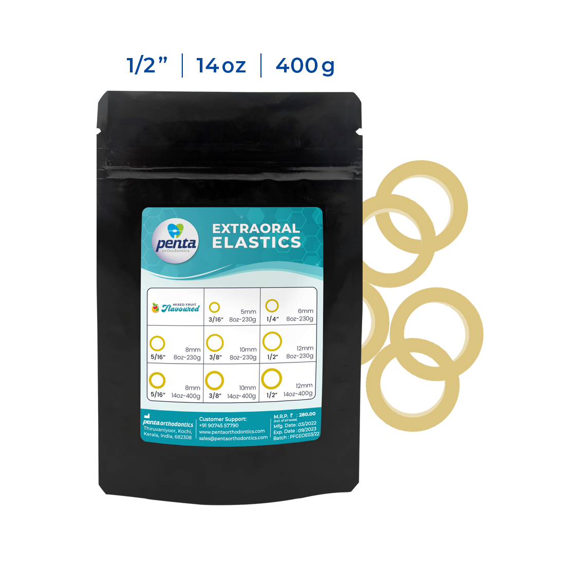 Penta Ortho Extraoral Elastics (Heavy)