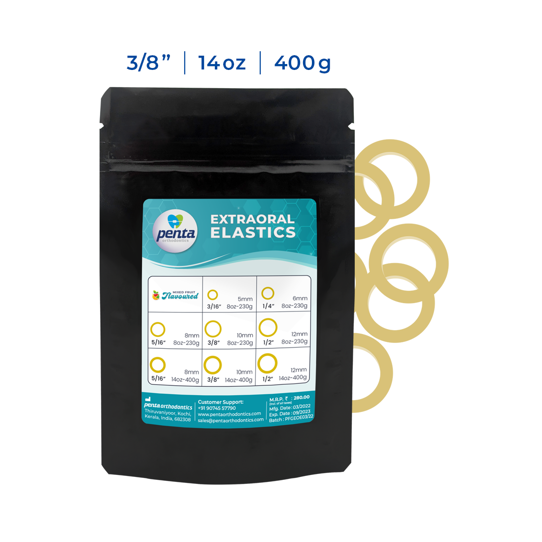 Penta Ortho Extraoral Elastics (Heavy)