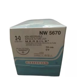 Ethicon Mersilk #2-0 Black Braided Suture6 - 76Cm(Nw5670) Pack Of 12