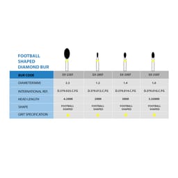 Frank Dental Football Shaped FG Diamond Burs EX -Series - 3