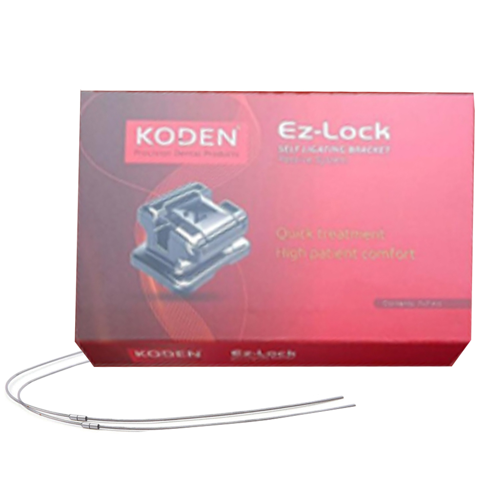 Koden EZ Lock MBT Metal Self Ligating Bracket Kits With 3 Sets of Cu NiTi Archwires