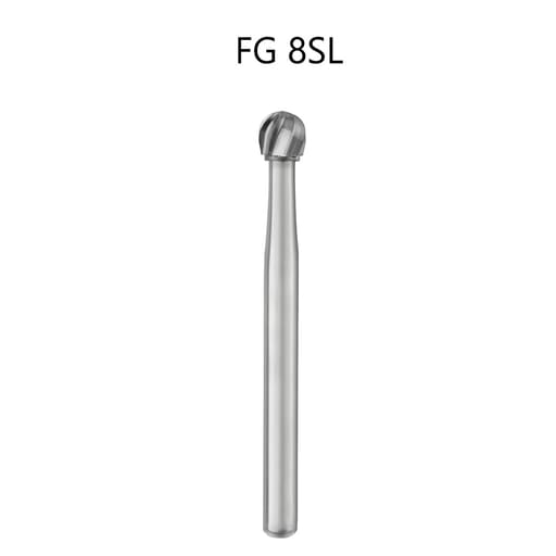 SS White Carbide SL Round Burs FG #8 (Pk of 10)