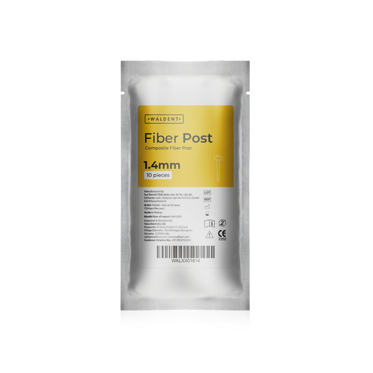 Waldent Radiopaque Composite Fiber Post Refills - 1.4mm (10pcs/pack)