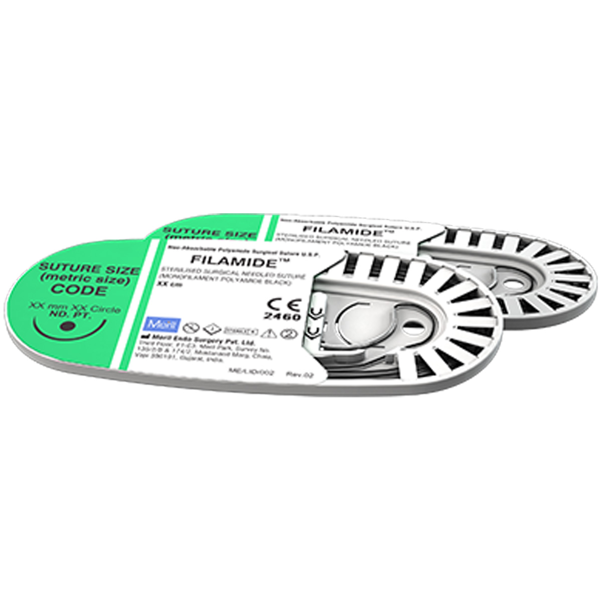 Meril Filamide #3-0 Polyamide Suture