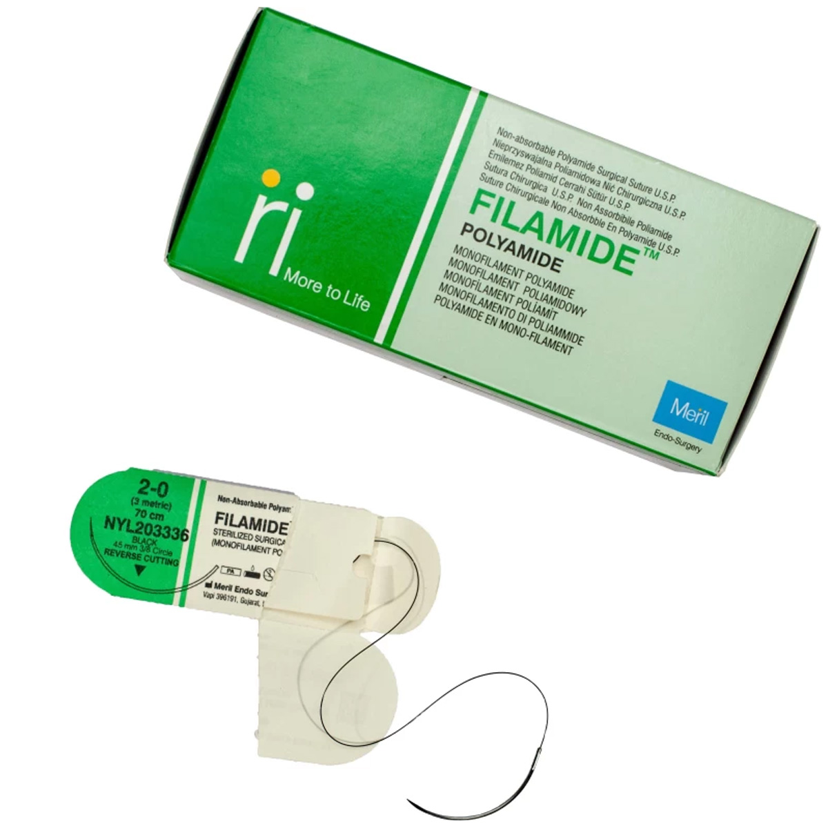 Meril Filamide #2-0 Polyamide Suture