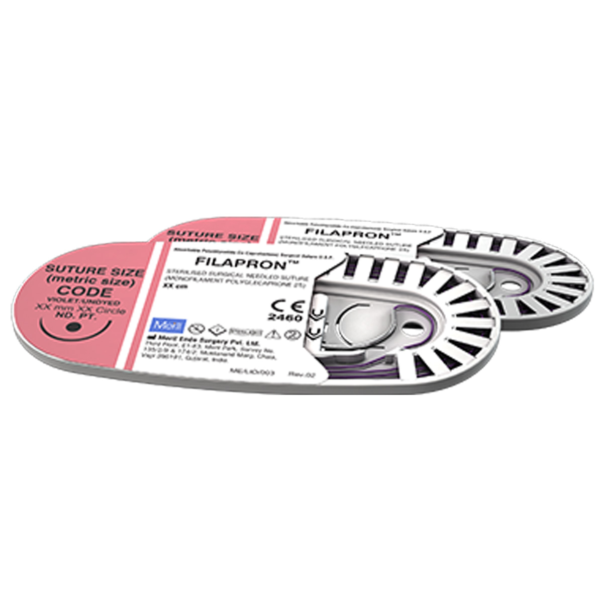 Meril Filapron #2-0 Polyglecaprone 25 Suture With Black Needle (PCL20 1665U) - Pack of 12