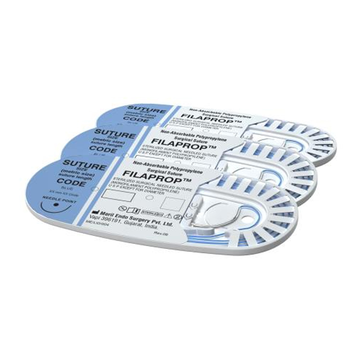Meril Filaprop #4-0 Polypropylene Suture (PPL40 849) - Pack of 12
