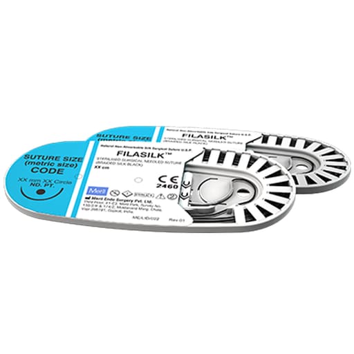 Meril Filasilk #4-0 Black Braided Silk Suture