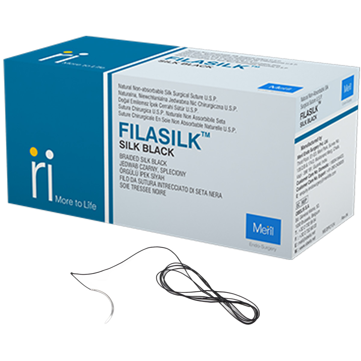 Meril Filasilk #4-0 Black Braided Silk Suture