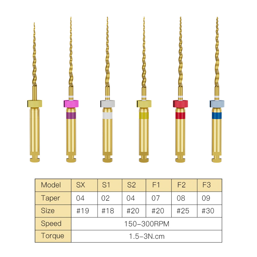 Waldent Premium Taper Gold Rotary Files - 21mm
