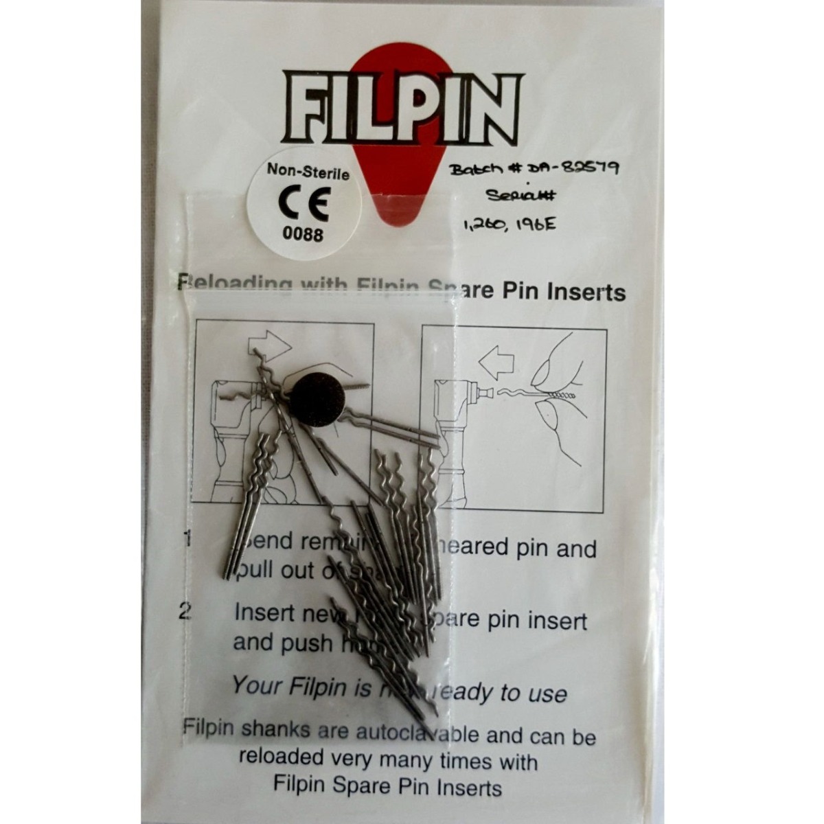 Filhol Dental Filpin Spare Pin Inserts - Black 0.76Mm