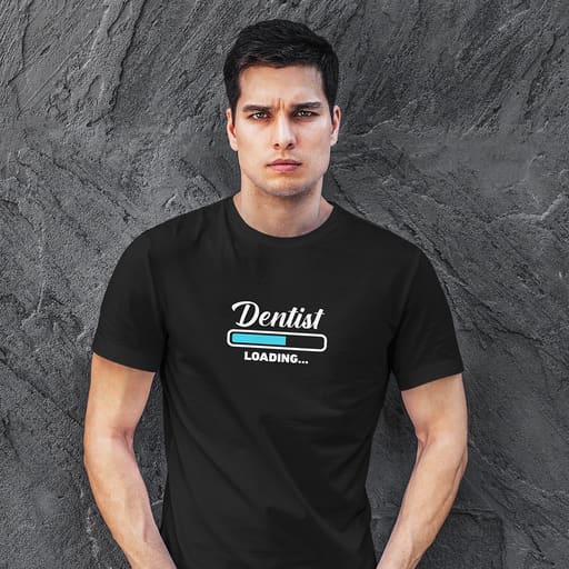 DentiCrew Round Neck Cotton T-Shirts Black - Dentist Loading
