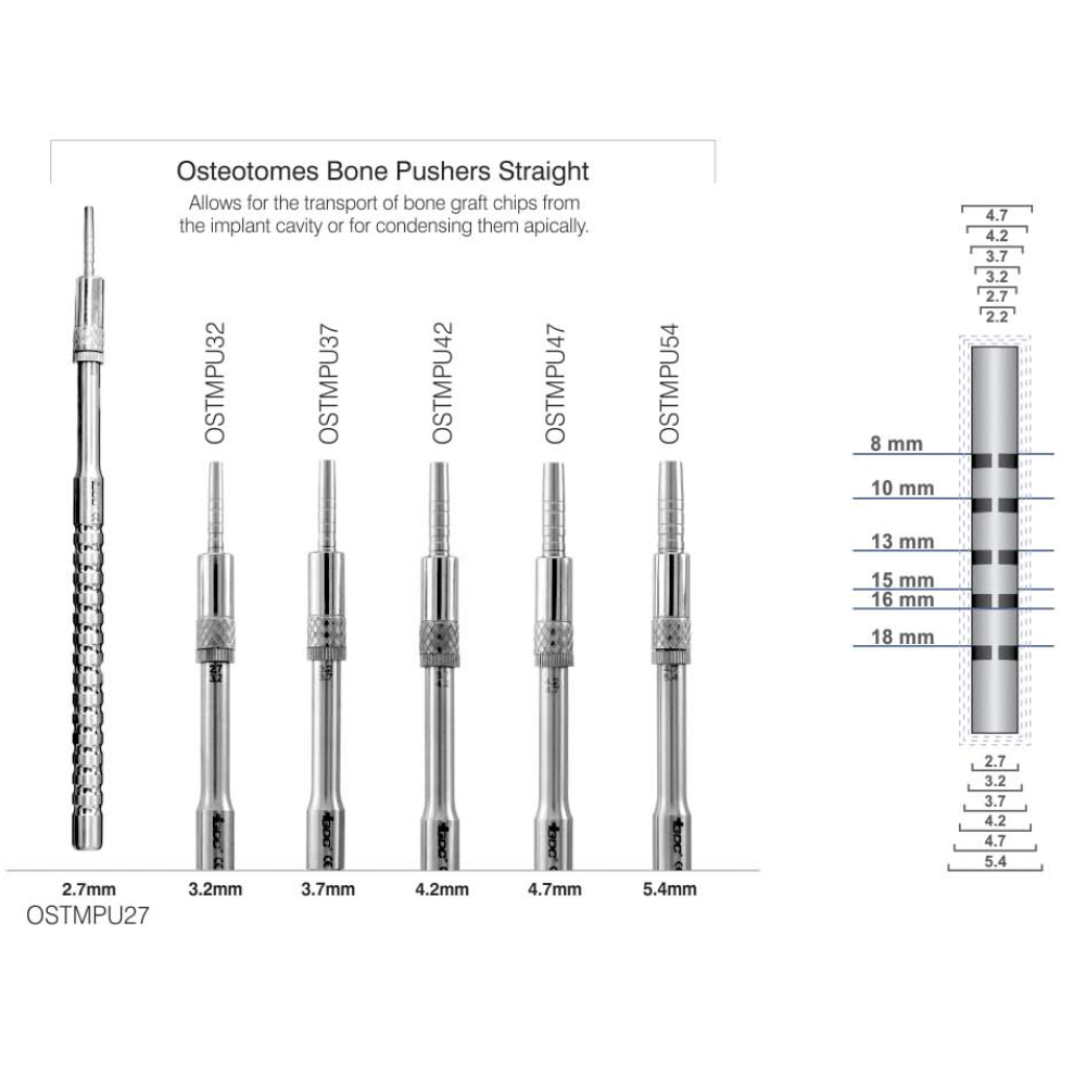 GDC Osteotomes Flat Straight with Cassette Set Of 6 (OSTMPUWC6)