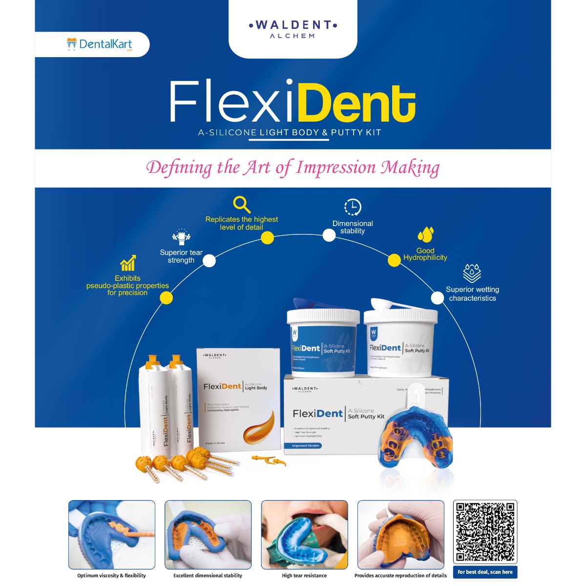 Waldent Flexident A-Silicone Soft Putty kit       