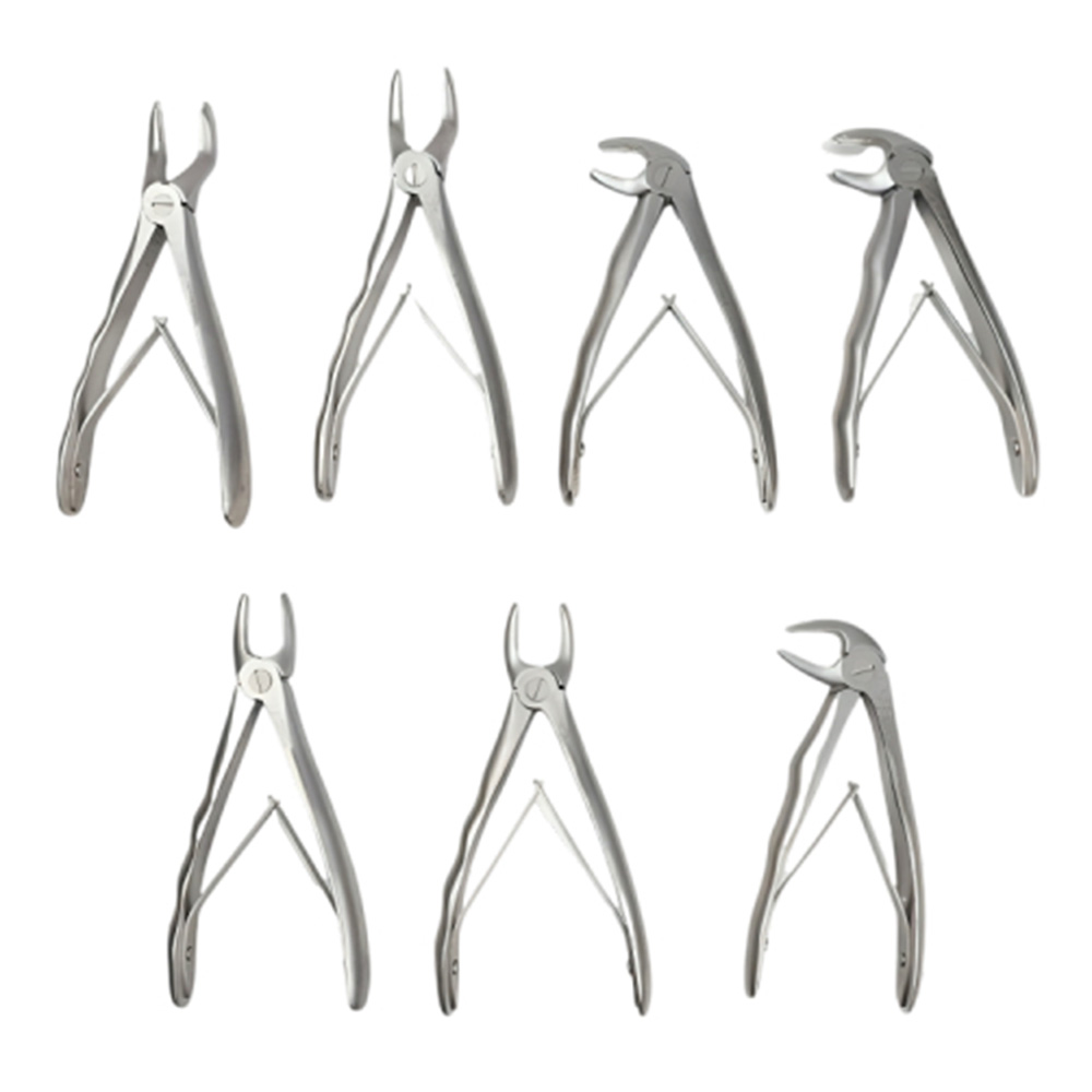 Oracraft Extraction Forceps Pedo Set Of 7 In Pouch Standard - EFSP7
