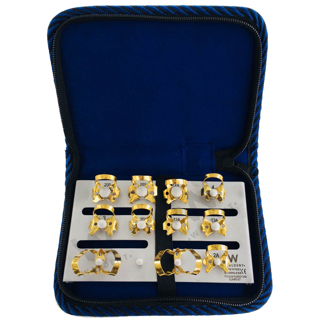 Waldent Rubber Dam Clamps Kit Titanium Gold (Set of 11) (K16/3)