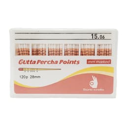 Sure Endo Gutta Percha Length Marked - 6% #15 (Pack of 120) - 2