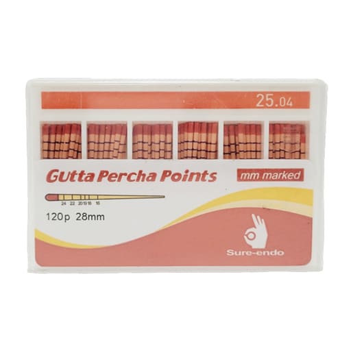 Sure Endo Gutta Percha Length Marked - 4% (Pack of 120)