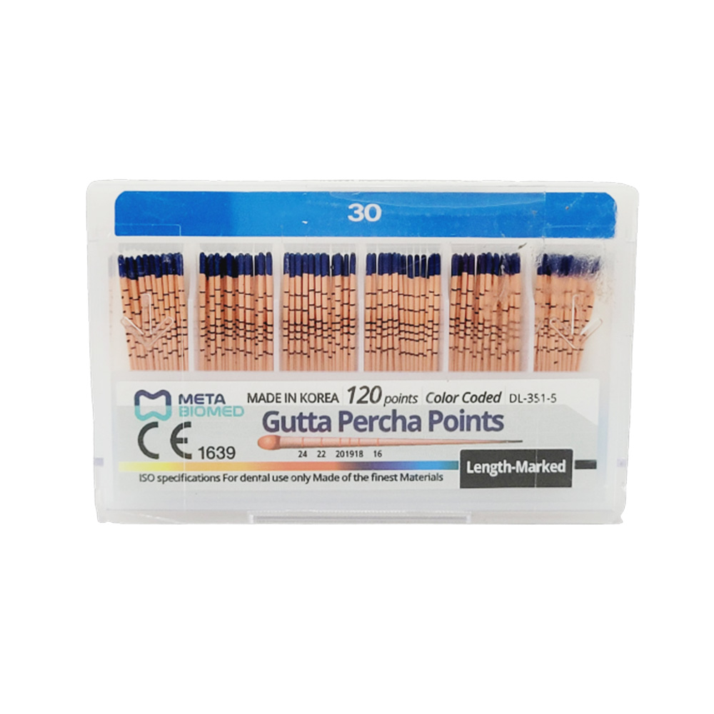 Meta Gutta Percha Points Color Coded Length Marked 2% # 30