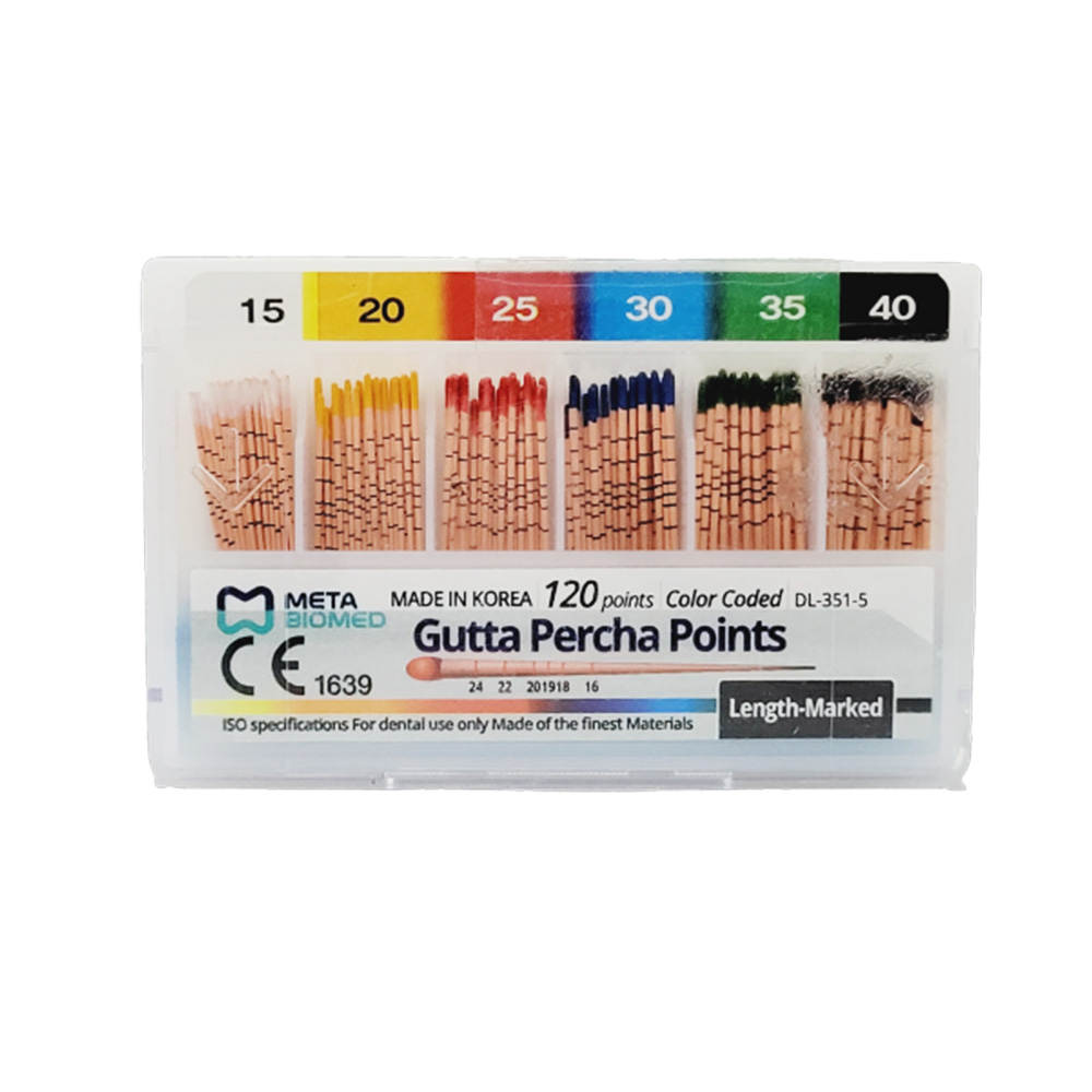 Meta Gutta Percha Points Color Coded Length Marked 2% # 15-40