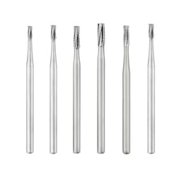 Hudens Bio Burstar Straight Handpiece Carbide Flat End Fissure Burs (Pack of 6)