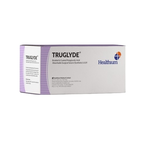 Healthium Truglyde Braided Coated Polyglycolic Acid Synthetic Absorbable Sutures