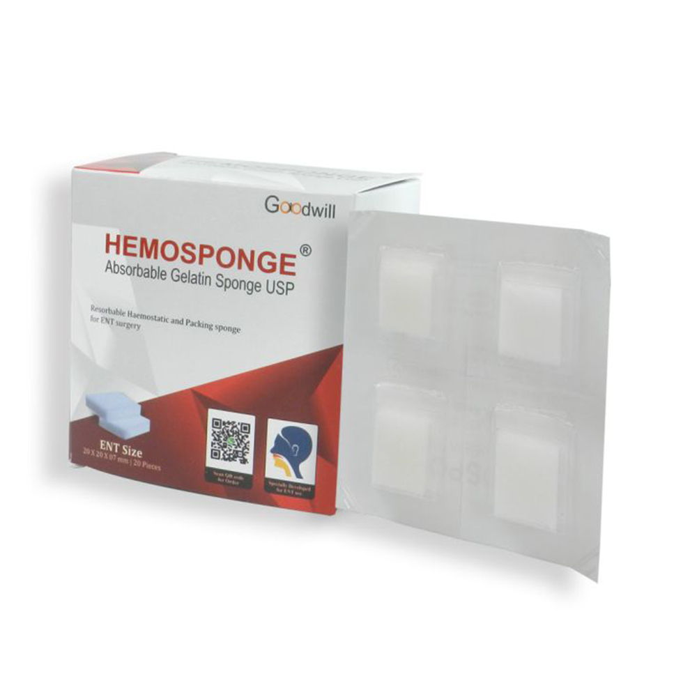 Goodwill Hemosponge 20x20x7mm Absorbable Gelatin Sponge (Pack of 20) - AGS227